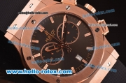 Hublot Classic Fusion Chrono Miyota Quartz Rose Gold Case with Grey Dial and Black Rubber Strap