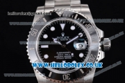 Rolex Submariner Swiss ETA 2836 Automatic Stainless Steel Case/Bracelet with Black Dial Dot Markers - 1:1 (J12)