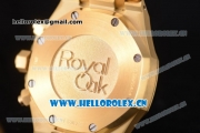 Audemars Piguet Royal Oak Chronograph Swiss Valjoux 7750 Automatic Yellow Gold Case/Bracelet with Blue Dial Stick Markers (EF)