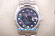 Rolex Datejust Oyster Perpetual Automatic with White Bezel,Full Colorful Dial and Diamond Marking-Small Calendar