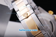Rolex Day-Date II Oyster Perpetual Automatic Movement Two Tone with Gold Bezel-Silver Dial and Diamond Markers