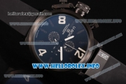 U-Boat Classico 45 Chronograph Miyota OS10 Quartz PVD Case with Black Dial Black Rubber Strap and Arabic Numeral Markers