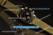 Rolex Daytona Vintage Edition Chrono Miyota OS20 Quartz Steel Case with Steel Bezel and Green Leather Strap