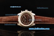 Breitling For Bentley Chronograph Quartz Movement Steel Case with Brown Dial and Brown Leather Strap