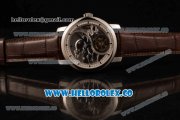Vacheron Constantin Traditionelle Minute Repeater Tourbillon Swiss Tourbillon Manual Winding Steel Case with Steel Bezel Gray Dial and Brown Leather Strap Vacheron Constantin Traditionelle Minute Repeater Tourbillon Swiss Tourbillon Manual Winding Steel Case with Steel Bezel Gray Dial and Brown Leather Strap