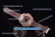 Hublot Masterpiece MP 08 Antikythera Sunmoon Asia 2813 Automatic Rose Gold Case Skeleton Dial and Brown Leather Strap