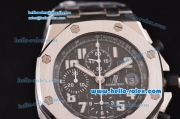 Audemars Piguet Royal Oak Offshore Black Themes Chronograph Swiss Valjoux 7750-SHG Automatic Steel Case with Black Dial and White Numeral Marerks-Run 12@Sec