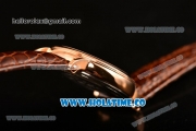 Patek Philippe Calatrava Miyota Quartz Rose Gold Case with White Dial and Black Roman Numeral Markers