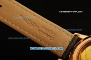 Vacheron Constantin Malte Swiss ETA 2836 Automatic Rose Gold Case with Rose Gold Diamond Bezel and White Dial-Alligator Strap