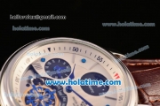 Patek Philippe Grand Complication Moonphase Asia Automatic Steel Case with Brown Leather Strap and White Dial