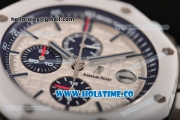 Audemars Piguet Royal Oak Offshore Chrono Swiss Valjoux 7750 Automatic Ceramic Case with Blue Stick Markers and White Dial (JF)