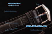 Patek Philippe Calatrava Swiss ETA 2824 Automatic Steel Case with Black Leather Strap Black Dial Stick Markers