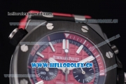 Audemars Piguet Royal Oak Offshore Diver Chrono Miyota OS20 Quartz PVD Case with Red Dial Stick Markers and Red Rubber Strap (EF)