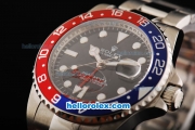 Rolex GMT-Master Automatic Movement Full Steel Case/Strap with Black Dial and Two Tone Bezel
