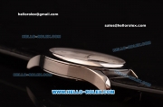 IWC Portuguese Swiss ETA 2836 Automatic Steel Case with White Dial and Black Leather Strap