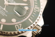 Rolex Submariner Swiss ETA 2836 Automatic Movement Steel Case and Strap with Green Dial and Green Ceramic Bezel