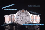 Cartier ballon bleu de Chronograph Quartz Steel Case with Silver Dial and Two Tone Bracelet - 7750 coating