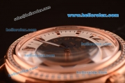 Patek Philippe Calatrava Swiss Quartz Rose Gold Case with Diamond Bezel and Black Leather Strap