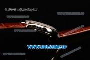 Rolex Cellini Time Asia 2813 Automatic Steel Case with White Dial Brown Leather Strap and Stick/Roman Numeral Markers