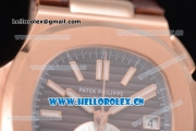 Patek Philippe Nautilus Clone PP 315 Automatic Rose Gold Case with Brown Dial Stick/Arabic Numeral Markers and Brown Leather Strap (BP)