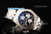 Breitling Chronomat Evolution Swiss Valjoux 7750 Automatic Movement Black Dial with White Subdials and Stick Markers