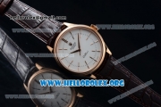 Rolex Cellini Time Clone Rolex 3132 Automatic Rose Gold Case with White Dial Stick Markers and Brown Leather Strap - 1:1 Origianl (EF)