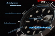 Rolex Submariner Asia 2813 Automatic PVD Case with Red Nylon Strap and Black Dial Stick Markers