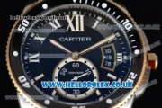 Cartier Calibre de Cartier Diver Asia ST16 Automatic Steel Case with Black Dial Roman Markers and Black Rubber Strap