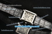 Cartier Tank MC Miyota Quartz Steel Case with Black Roman Numeral Markers and White Dial