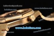 Audemars Piguet Royal Oak Swiss ETA 2824 Automatic Full Yellow Gold with Gold Sitck Markers and Blue Dial - 1:1 Original