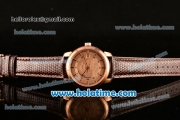 Vacheron Constantin Patrimony Miyota 9015 Automatic Rose Gold Case with Champagne Dial and Brown Leather Strap