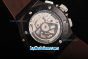 Hublot Big Bang Swiss Valjoux 7750 Automatic Movement PVD Case with Ceramic Bezel-Brown CF Dial and Silver Stick/Numeral Markers