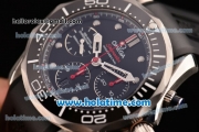 Omega Seamaster Diver 300M Chrono Asia Valjoux 7753 Automatic Steel Case with Black Ceramic Bezel and White Markers - 1:1 Original (Z)