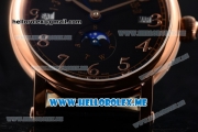 Patek Philippe Grand Complications Asia ST25 Automatic Rose Gold Case with Black Dial and Black Leather Strap Arabic Numeral Markers