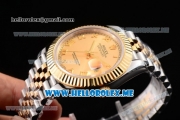 Rolex Datejust II Asia 2813 Automatic Two Tone Case/Bracelet with Yellow Gold Dial and Roman Numeral Markers (BP)