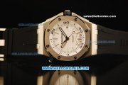 Audemars Piguet Royal Oak Swiss ETA 2836 Automatic Movement SS Case with White Grid Dial and Black Rubber Strap