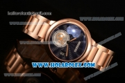 Cartier Rotonde De Miyota Quartz Rose Gold Case/Bracelet with Blue Dial