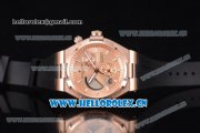 Vacheron Constantin Overseas Dual Time Asia ST30 Automatic Rose Gold Case with Rose Gold Dial Stick Markers and Black Rubber Strap