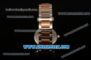 Cartier Rotonde De Miyota Quartz Two Tone Case/Bracelet with Brown Dial