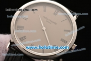 Patek Philippe Calatrava Miyota OS2035 Quartz Steel Case with Roman Numeral Markers and Grey Dial