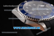Rolex Submariner Swiss ETA 2836 Automatic Steel Case with Blue Dial and Blue Rubber Strap Dot Markers