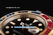 Rolex GMT Master II Swiss ETA 2836 Automatic Movement Steel Case with Diamond Bezel and Two Tone Strap