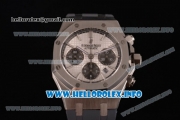 Audemars Piguet Royal Oak QE II CUP 2015 Limited Edition Chrono Swiss Valjoux 7750 Automatic Steel Case with White Dial Stick Markers and Grey Rubber Strap (EF)