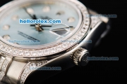 Rolex Datejust Automatic Movement Blue Dial with Diamond Markers and Diamond Bezel