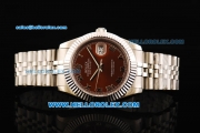 Rolex Datejust II Oyster Perpetual Automatic Movement Full Steel with Brown Dial and Roman Numeral Markers