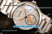 Cartier Rotonde De Miyota Quartz Steel Case/Bracelet with Silver Dial