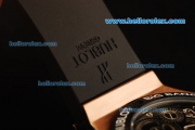 Hublot Big Bang Skeleton Swiss Tourbillon Manual Winding Movement Rose Gold Case with Black Rubber Strap