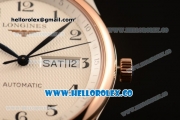 Longines Master Swiss ETA 2824 Automatic Two Tone Case with White Dial and Two Tone Bracelet