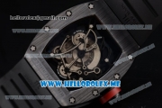 Richard Mille RM 055 Miyota 9015 Automatic PVD Case with Skeleton Dial and Dot Markers Black Rubber Strap