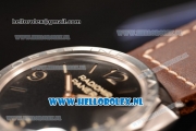 Panerai Radiomir 3 Days Acciaio P.3000 Auto Steel Case with Black Dial and Brown Leather Strap - 1:1 Origianl (ZF)